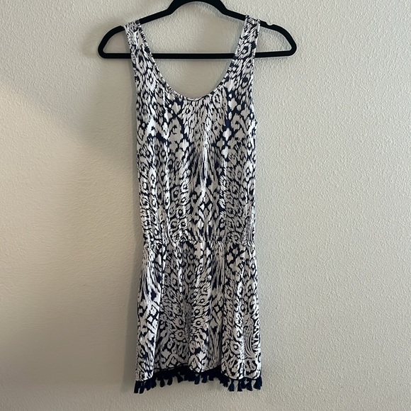 Lilly Pulitzer Pineapple Fringe Romper XS Navy Blue - Picture 5 of 8